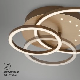 LED griestu lampa 40x30 cm, 26 W, 2550 lm, IP20, brūni zelta