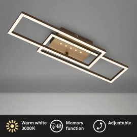 LED griestu lampa FRAME DOT 56 cm, 30 W, 2850 lm, IP20, brūni zeltīta (Briloner)