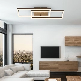 LED griestu lampa FRAME DOT 56 cm, 30 W, 2850 lm, IP20, brūni zeltīta (Briloner)