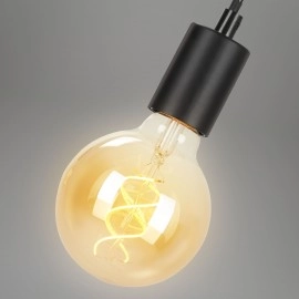 Griestu lampa Ø 100 cm, 5×E27, melna (Briloner)