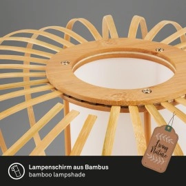 Stāvlampa 153 cm, 1×E27 max 10W, bambuss koka tonis (Briloner)