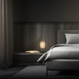 Galda lampa RIST, E27, stiepļu tīkls, rožzeltīta (Briloner)