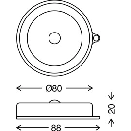 LED sensora gaismeklis ar baterijām, 8 cm, 0,8W, balta, 2273-016, Briloner