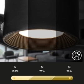 TARI sienas lampa, uzlīmējama magnētiska, 3W, 210lm, melna