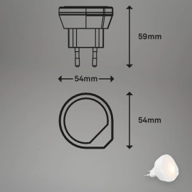 Briloner LED rozetes naktslampiņa 5,9 cm 0,4W 1,5lm 3000K balta (2199016)