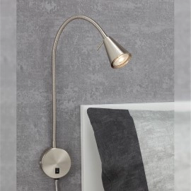 Elastīga sienas lampa, 45 cm, 1×GU10, 5 W, 400 lm, matēts niķelis (Briloner)