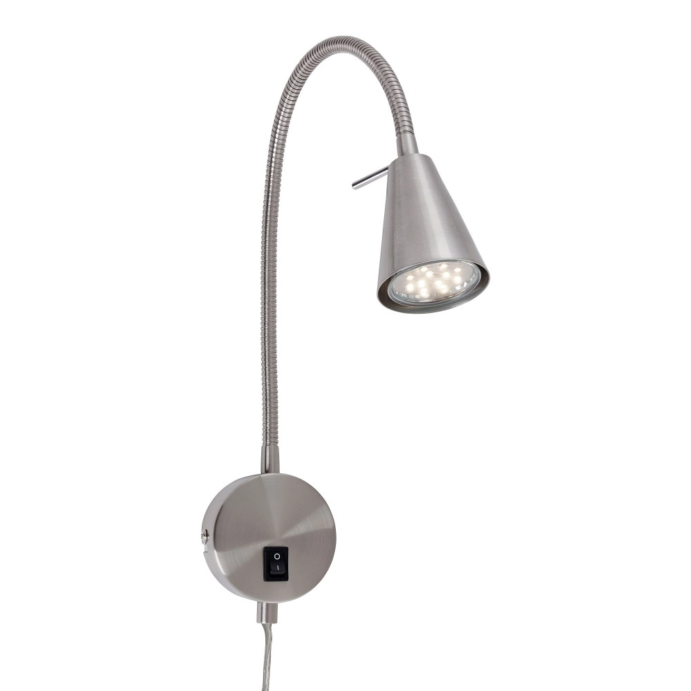 Elastīga sienas lampa, 45 cm, 1×GU10, 5 W, 400 lm, matēts niķelis (Briloner)
