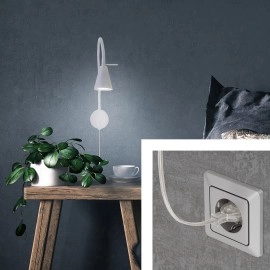 Elastīga sienas lampa, 45 cm, 1×GU10, 5 W, 400 lm, balta (Briloner)