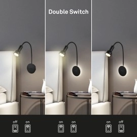 Sienas lampa ar fona apgaismojumu 39 cm, 1×E14 max 10 W, melna (Briloner 2178015)