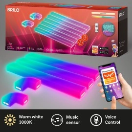 Smart LED RGBIC sienas lampa 36 cm, 24 W, 130 lm, IP20, balta (Briloner)