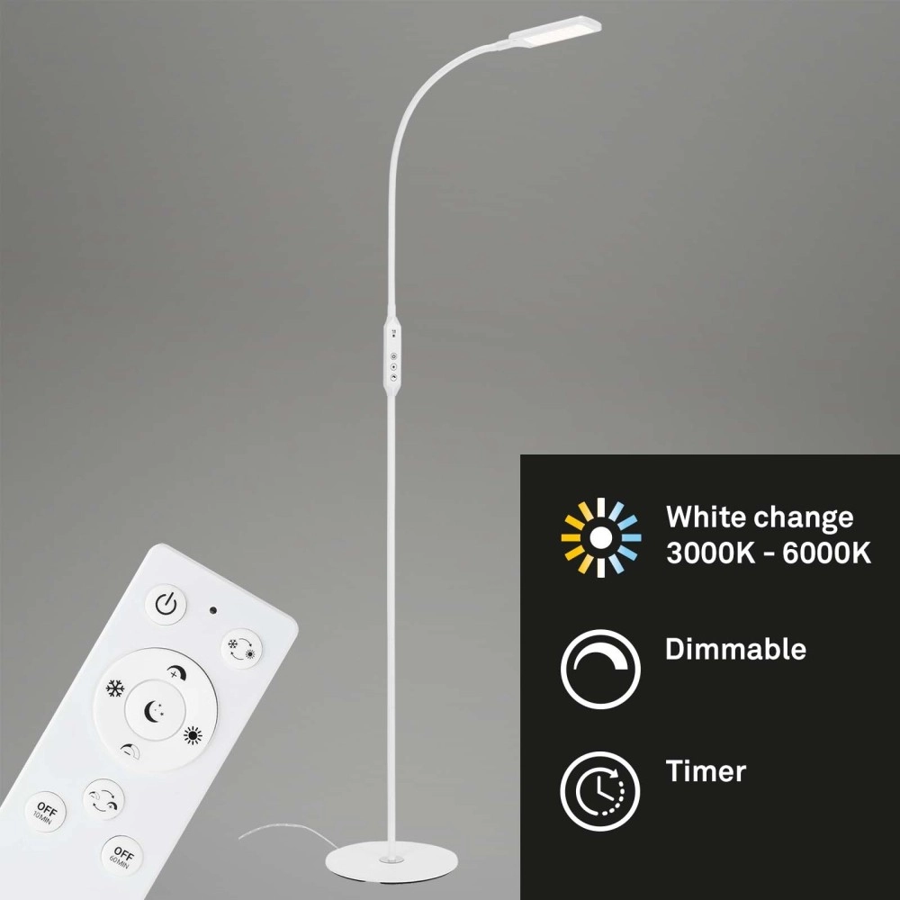 LED CCT touch stāvlampa Ø 24 cm, 8 W, 700 lm, balta (Briloner)