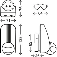 Telefunken kustību sensors, 12m, IP44, 180°, 7min - 306504TF
