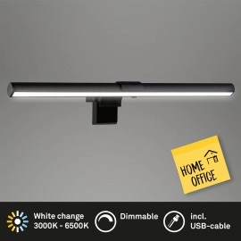 Monitora gaismeklis, 40,5cm, 3,5W, 380Lm, melns, 2303-015 Brilo