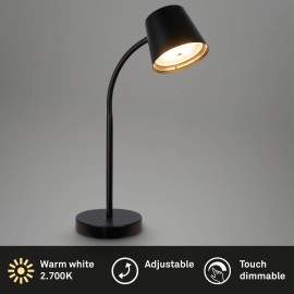 500lm,  Biwo LED galda lampa bez vada - regulējama, grozāma - balta vai melna