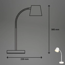 500lm,  Biwo LED galda lampa bez vada - regulējama, grozāma - balta vai melna