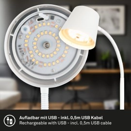 500lm,  Biwo LED galda lampa bez vada - regulējama, grozāma - balta vai melna