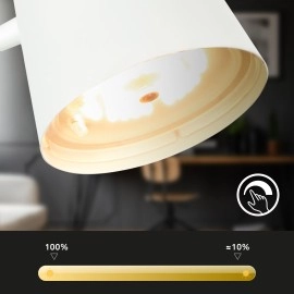 500lm,  Biwo LED galda lampa bez vada - regulējama, grozāma - balta vai melna