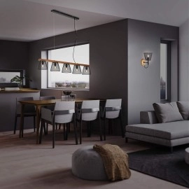 Griestu lampa "TAUNUS", 5x E14, metāls/koks, 4077-055, Briloner