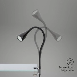 Elastīga klipša galda lampa, 60 cm, 1xGU10, 3W, 250lm, melna vai balta