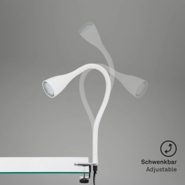 Elastīga klipša galda lampa, 60 cm, 1xGU10, 3W, 250lm, melna vai balta