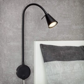Sienas lampa ar lokanu kātu un slēdzi, Briloner