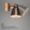 Sienas lampa 21 cm, 1x E27, antīki pelēka