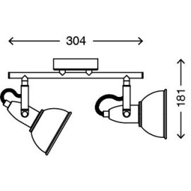 Spot gaismeklis melns ar zeltu, SOFT, 2x E14, max. 40W - 2049-025 - Briloner Prisma