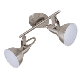 Spot gaismeklis niķelis ar baltu, SOFT, 2x E14, max. 40W - 2049-022 - Briloner Prisma