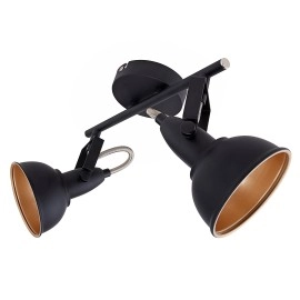 Spot gaismeklis melns ar zeltu, SOFT, 2x E14, max. 40W - 2049-025 - Briloner Prisma