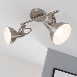 Spot gaismeklis niķelis ar baltu, SOFT, 2x E14, max. 40W - 2049-022 - Briloner Prisma