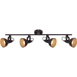 Spot gaismeklis melns ar zeltu, SOFT, 4x E14, max. 40W - 2049-045 - Briloner Brilo