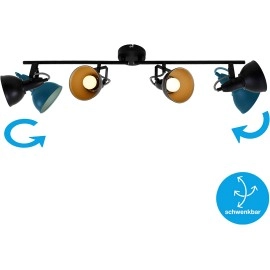 Spot gaismeklis melns ar zeltu, SOFT, 4x E14, max. 40W - 2049-045 - Briloner Brilo