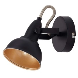Spot gaismeklis melns ar zeltu, SOFT, 1x E14, max. 40W - 2049-015 - Briloner Prisma