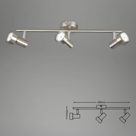 Spotlampa "SUB" 3 x 3W LED/GU10, matēts niķelis - 2843-032