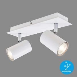 Spot gaismeklis "RUN" 2x GU10, melns/balts - 2857-02x Briloner