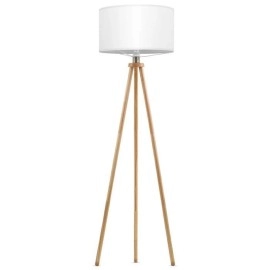 Stāvlampa "Woody" 1x E27 max. 60W, koks ar baltu abažūru - 1379-016