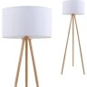Stāvlampa "Woody" 1x E27 max. 60W, koks ar baltu abažūru - 1379-016