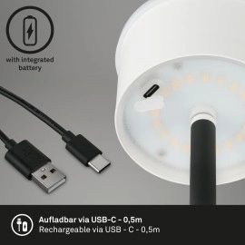 LED akumulatora stāvlampa 130 cm, 3,5 W, 400 lm, IP44, melna