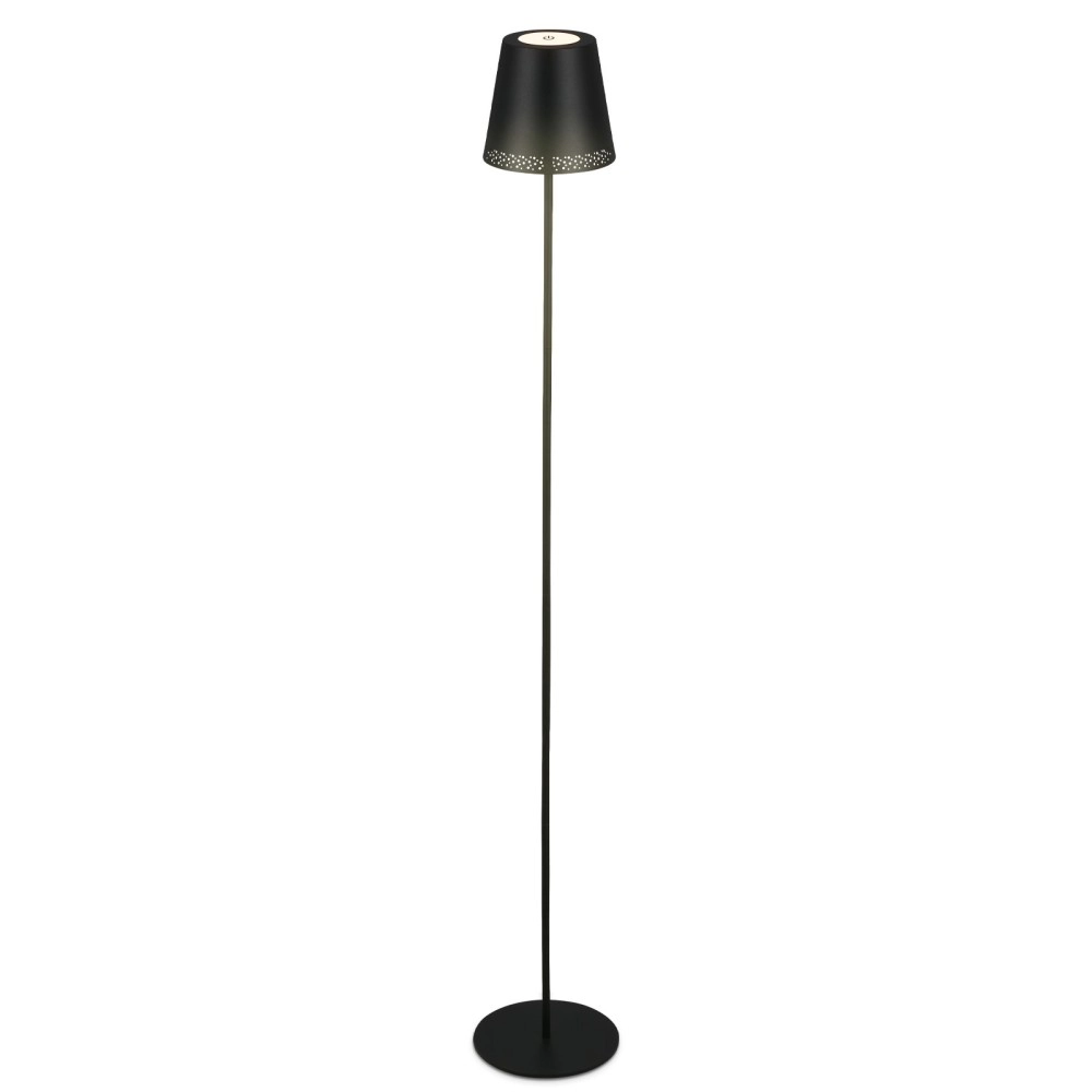 LED akumulatora stāvlampa 130 cm, 3,5 W, 400 lm, IP44, melna