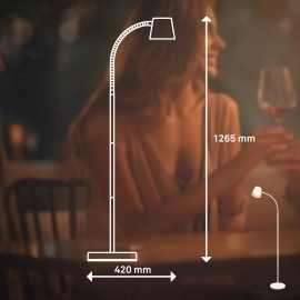 CIELO bezvadu LED stāvlampa, dimmējama, USB-C, balta