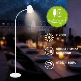 CIELO bezvadu LED stāvlampa, dimmējama, USB-C, balta