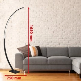 Melna stāvlampa "PIN", 18W LED, alumīnijs - 1361-015