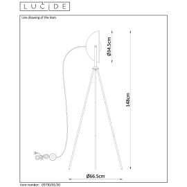 Stāvlampa "SAND" 1 x E27 max. 60W, melna un zelta - 1380-015