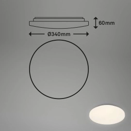 LED griestu lampa, 21W, 2200lm, IP44, balta