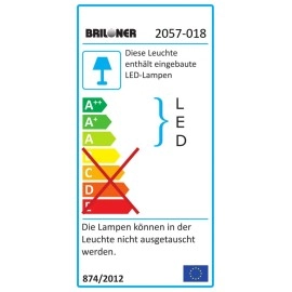 Vannas istabas gaismeklis 1 x 5.5W LED, IP23, hroms, 5 gadu garantija - BRILONER - 2057-018
