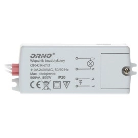 Bezkontakta slēdzis ar sensora funkciju, 500W, IP20 - ORNO OR-CR-213 - 5901752482548