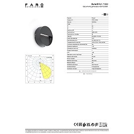 DUNE R āra LED sienas lampa 3 W 4CCT IP65 tumši pelēka (FARO)