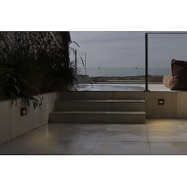 DUNE SQ āra LED sienas lampa 3 W 4CCT IP65 tumši pelēka (FARO)