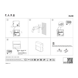 DUNE SQ āra LED sienas lampa 3 W 4CCT IP65 matēti balta (FARO)