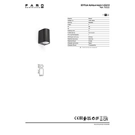 ESTELA āra sienas lampa 1xGU10 5 W IP65 melna (FARO)